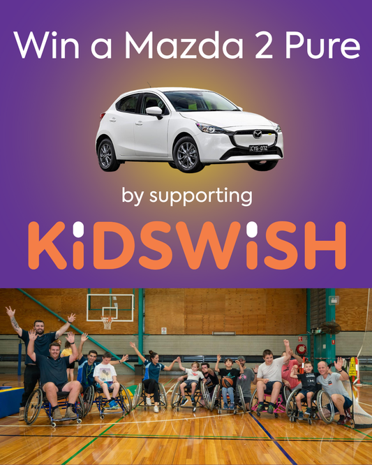 Win a  $27,000 Mazda 2 Pure While Supporting Kidswish